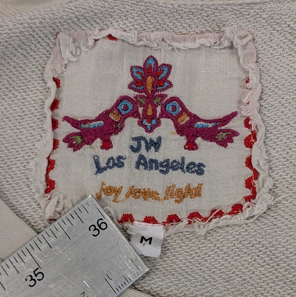 Johnny Was Brielle Floral Embroidered Sweatshirt Gray Medium - Picture 9 of 13